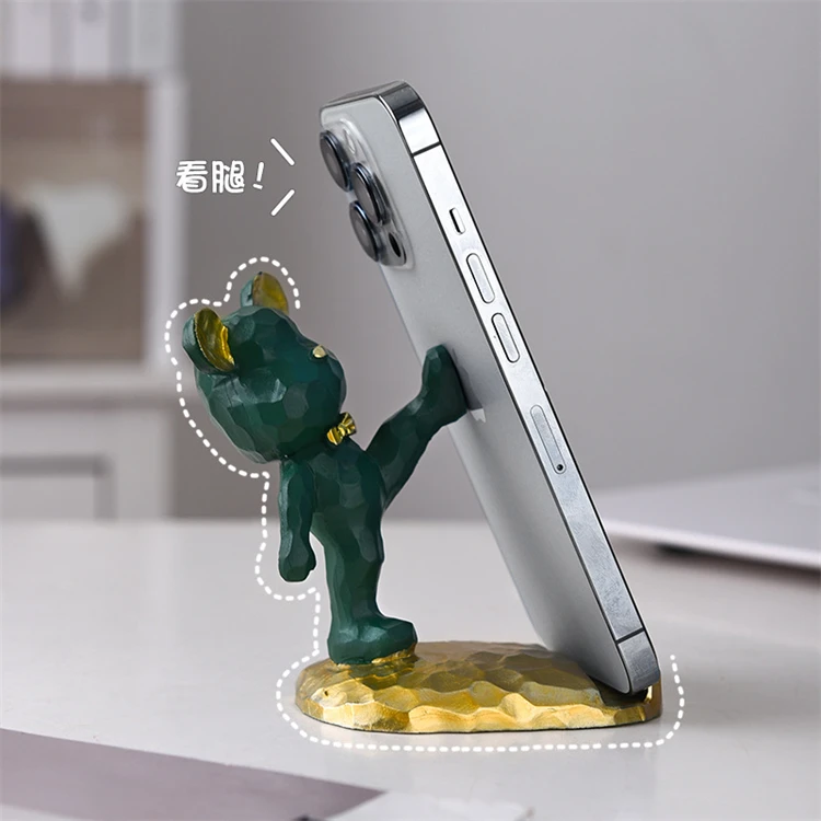 Lovely Animal Desktop Mobile Phone Holder DIY Crafts Cute Bear Cell Phone Stand Holder Home Decorations