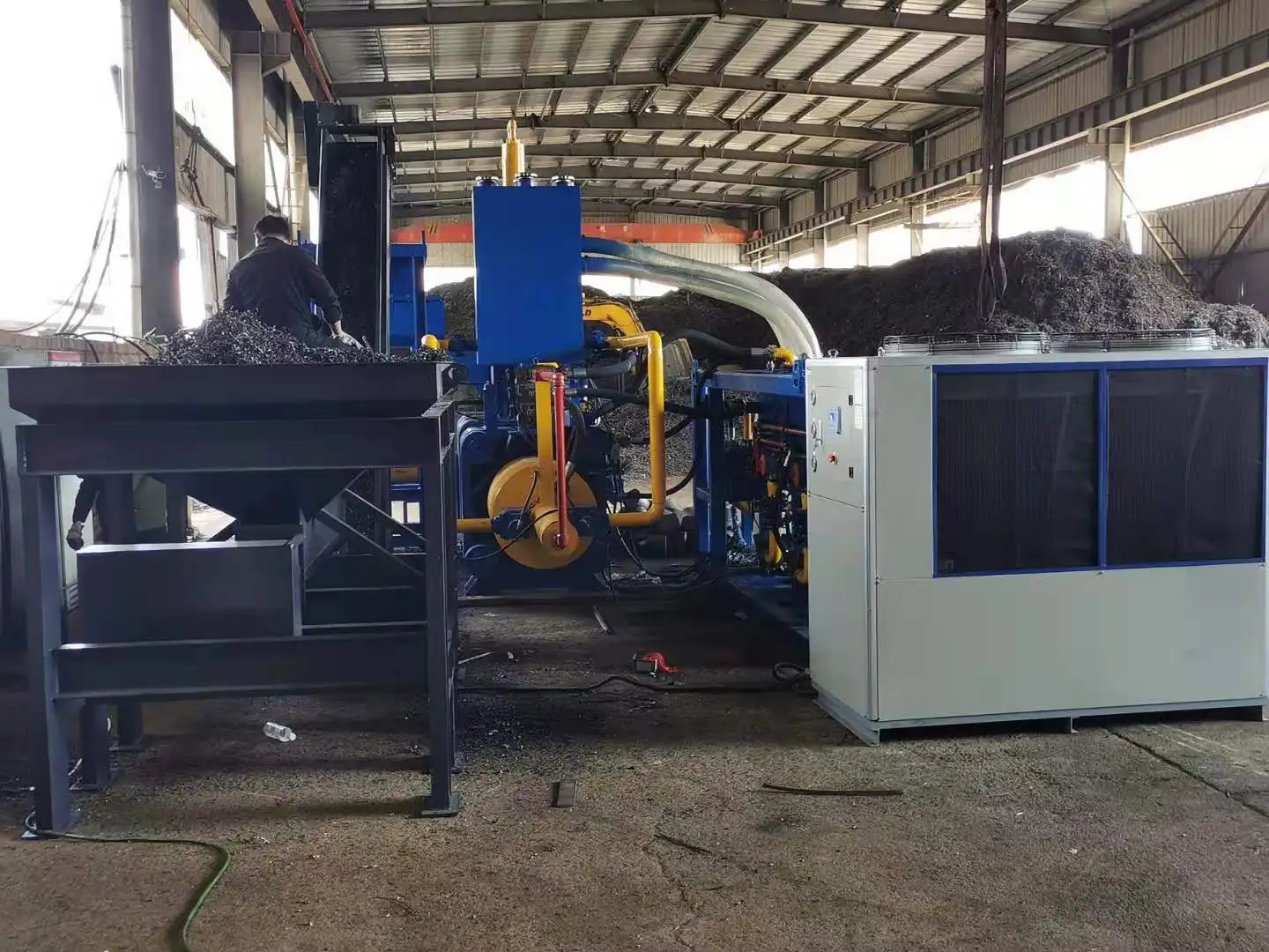 automatic horizontal high pressure hydraulic briquetting press machine for cast iron steel shaving chips