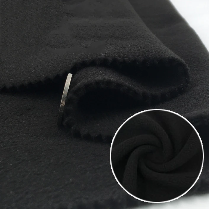 Custom Fleece Fabric 400 Gsm Double Side Brushed Anti-pill Heavyweight Plain Dye Fleece Fabric For Hoodie Blanket  Keep Warm