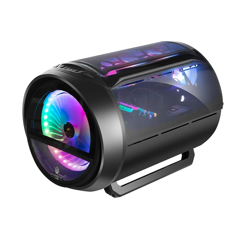 Latest design rgb double sled case with 200mm RGB fan case micro atx