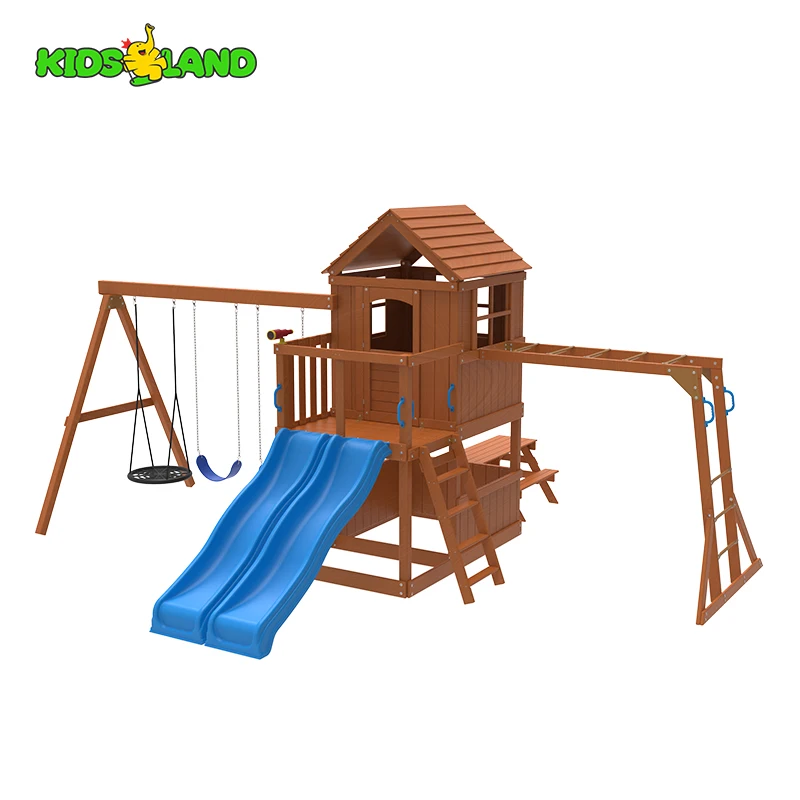 Skyloft Wooden Play Set Amusement Equipment Indoor Outdoor Backyard Swing Sets Commercial Outdoor Children Playground
