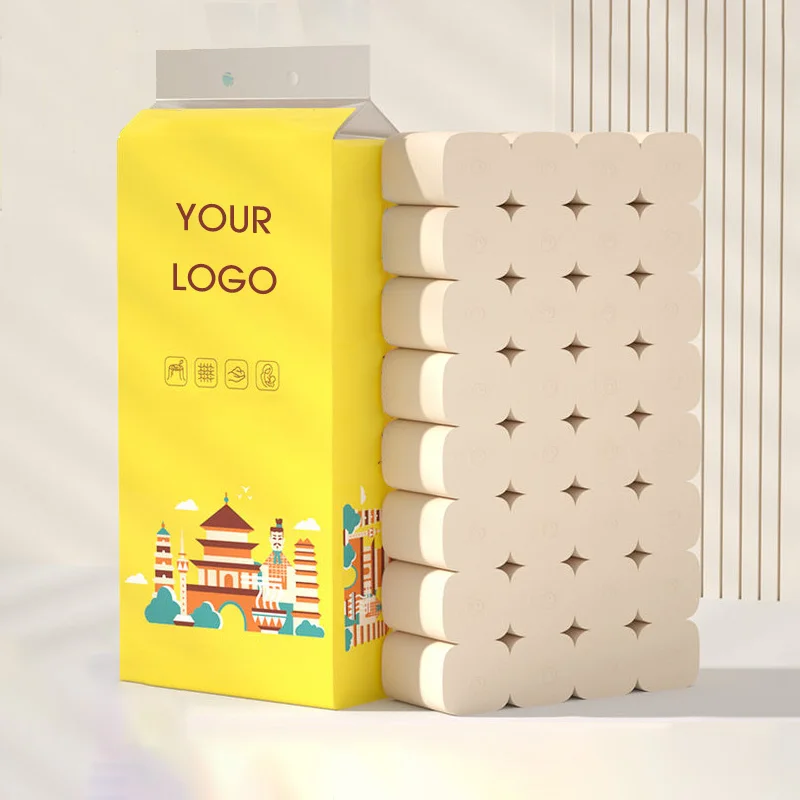 Custom Soft Coreless Biodegradable Commercial Toilet Paper High Quality Roll White Napkin Bathroom Jumbo Roll