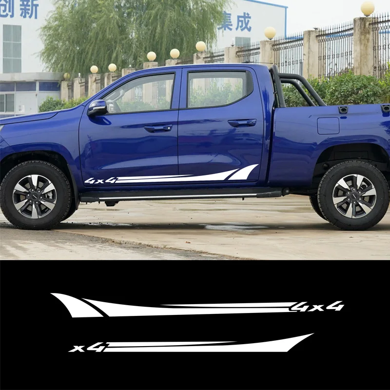 Nissan NAVARA NP300 D40 D23 D22 Car Stickers 2Pcs Door Side Stripes Graphic Vinyl Decals Pickup 4x4 Decoration Accessories