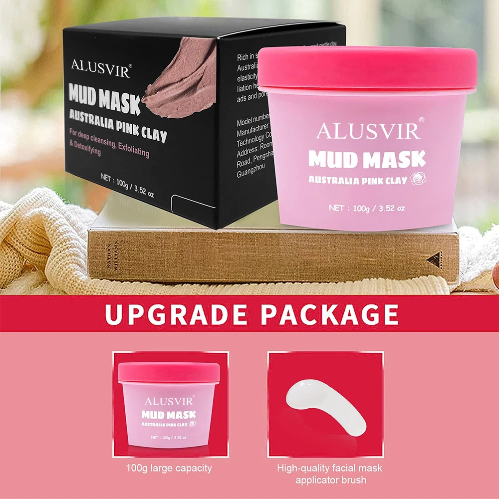 Organic Facial Acne Cleansing Moisturizing Whiten Face Mask Pink Clay Mud Masks Vegan Australian Private Label Claymask Beauty