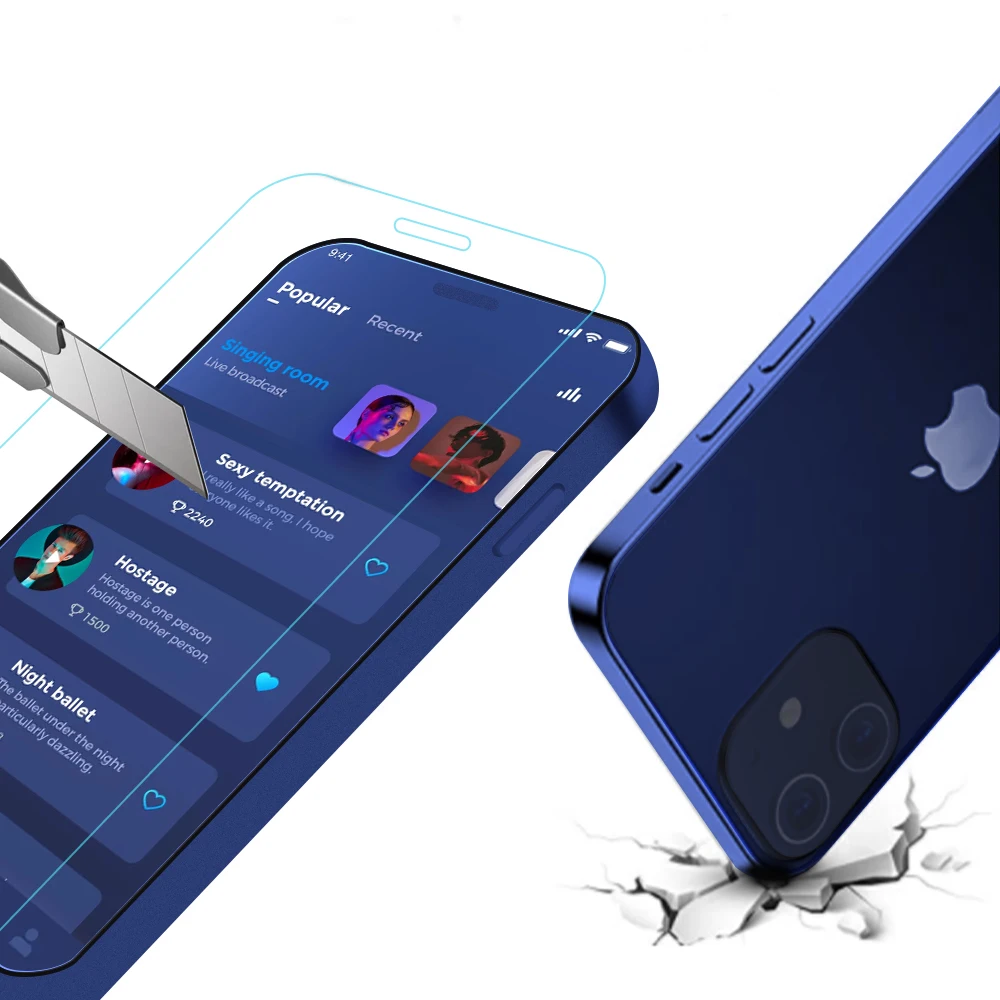 
Shinebright 9H Anti Scratch Mobile Phone Tempered Glass Screen Protector for iPhone 12 mini 