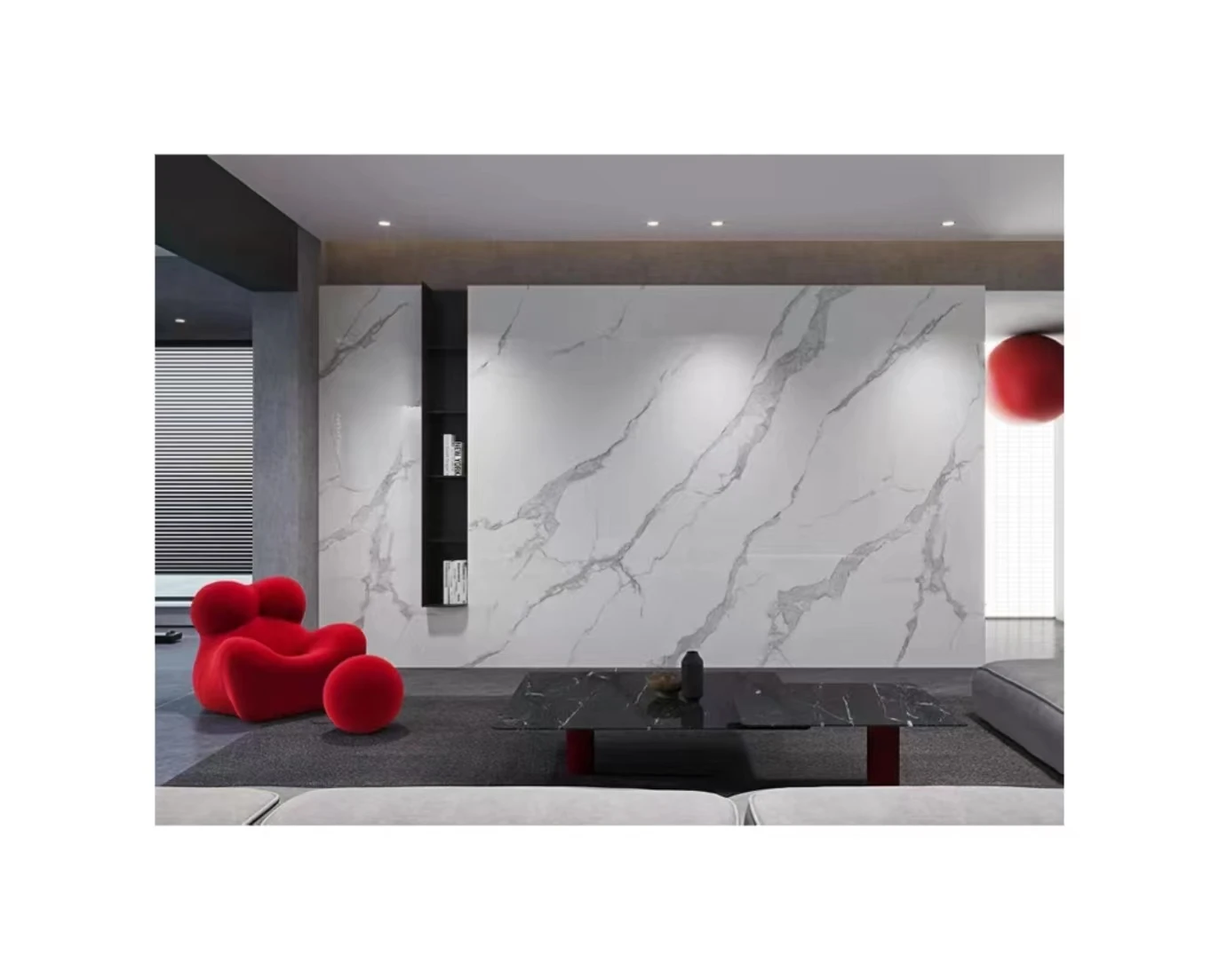 Foshan JBN 1200x2700 Calacatta Glossy Sintered Stone Slate Anti-Slip Floor and Wall Tile for Apartment Living