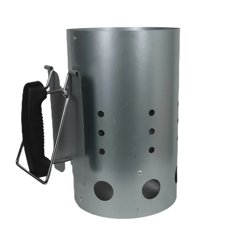 Portable Multifunction Galvanized Steel BBQ Charcoal Chimney Fire Starter Charcoal Lighter with Heat Resistant Handle