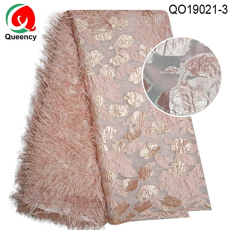 Queency green and white brocade-organza Africa Jarkard Organza lace fabric for wedding fashion dress