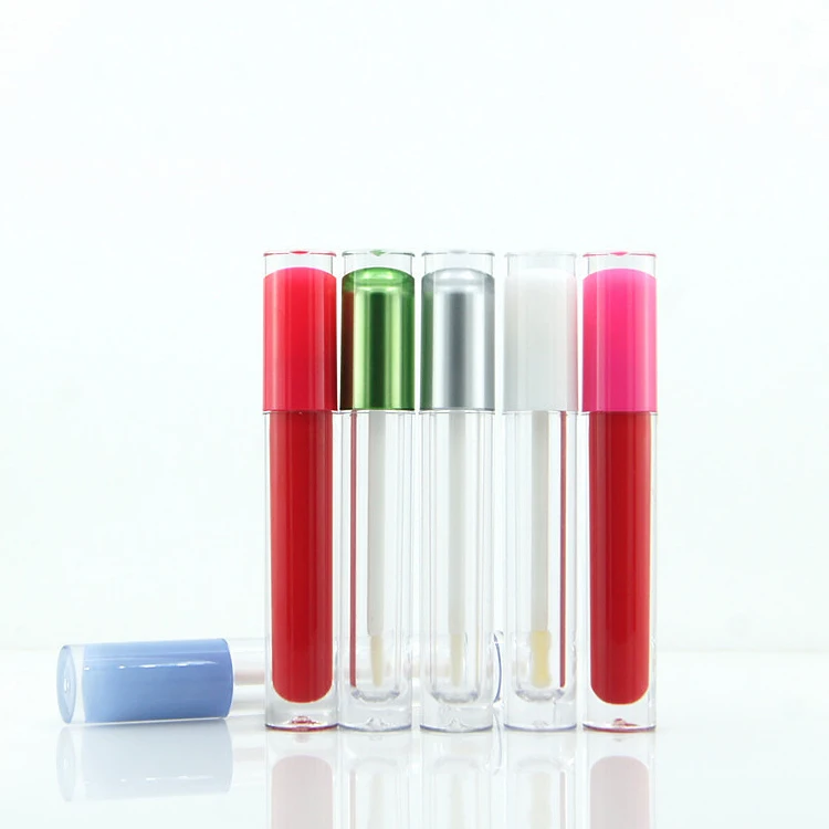 hot selling stock ready to ship 5 ml empty mini lovely color lid lip gloss tube with applicator