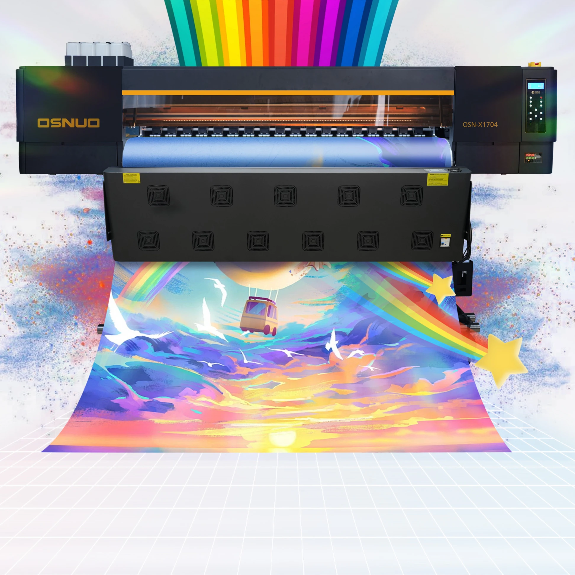 OSNUO Wide Format Printer 1.6 m printing machine i3200 printer for Vehicle Car Wrap Vinyl advertising banner eco solvent printer
