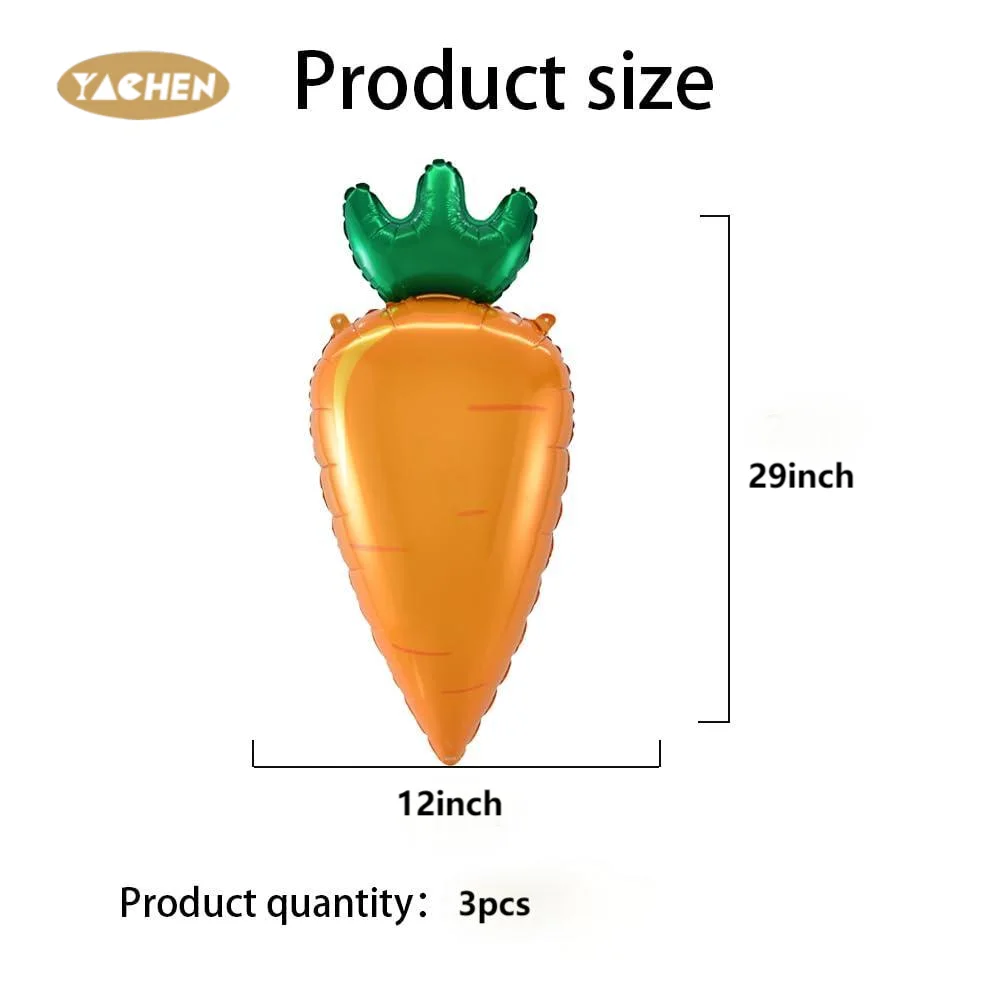 Yachen Happy Easter Globos Balloons Ribbon Bunny Eggs Carrots Chick Aluminum Foil Balloons for Spring Easter Party Decoration