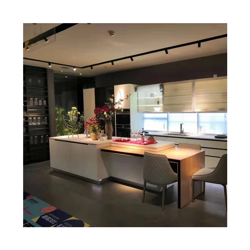 Boloni Modern White Melamine Small Modular Kitchen Cupboards