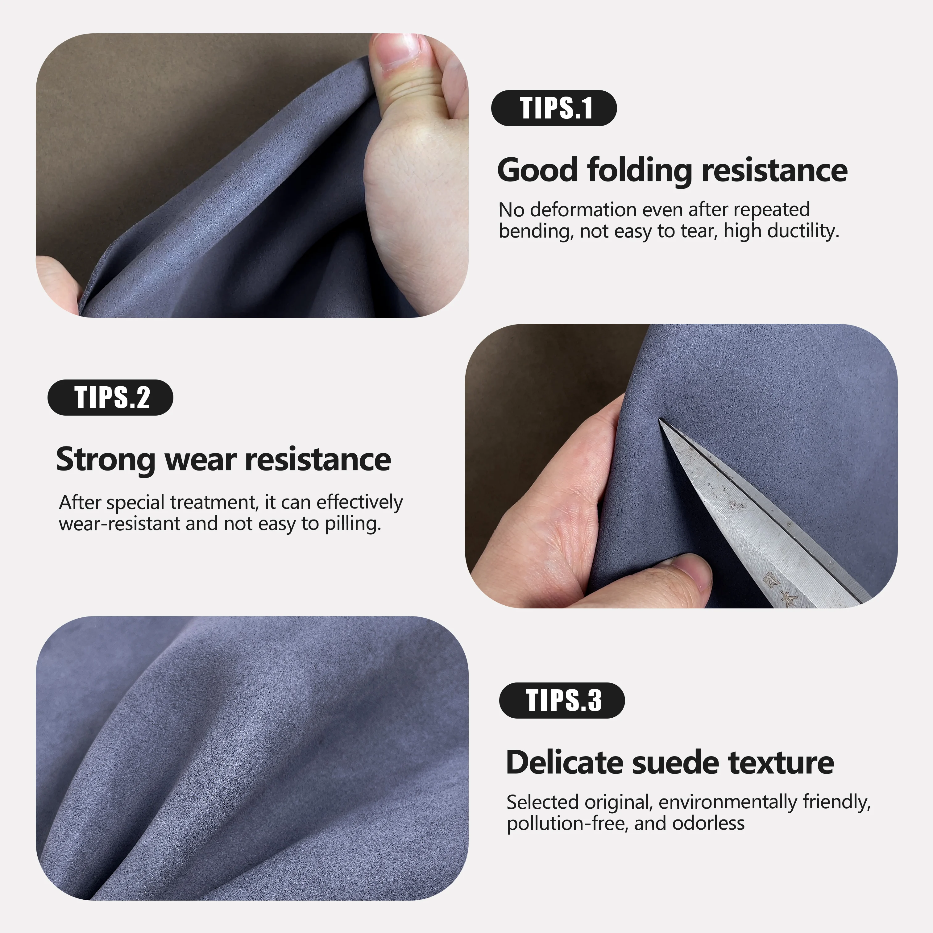 High-end 1.4mm Micro Suede Fabric For Car Steering Wheel Upholstery