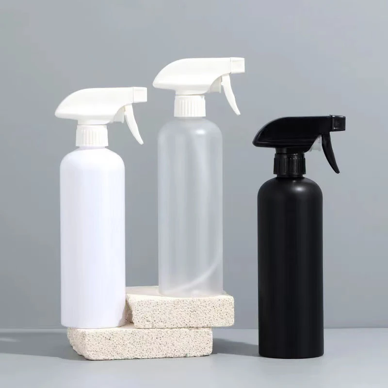 HDPE 500ml 17 oz matte round black refilled HDPE car cleaning Trigger Board spray bottle