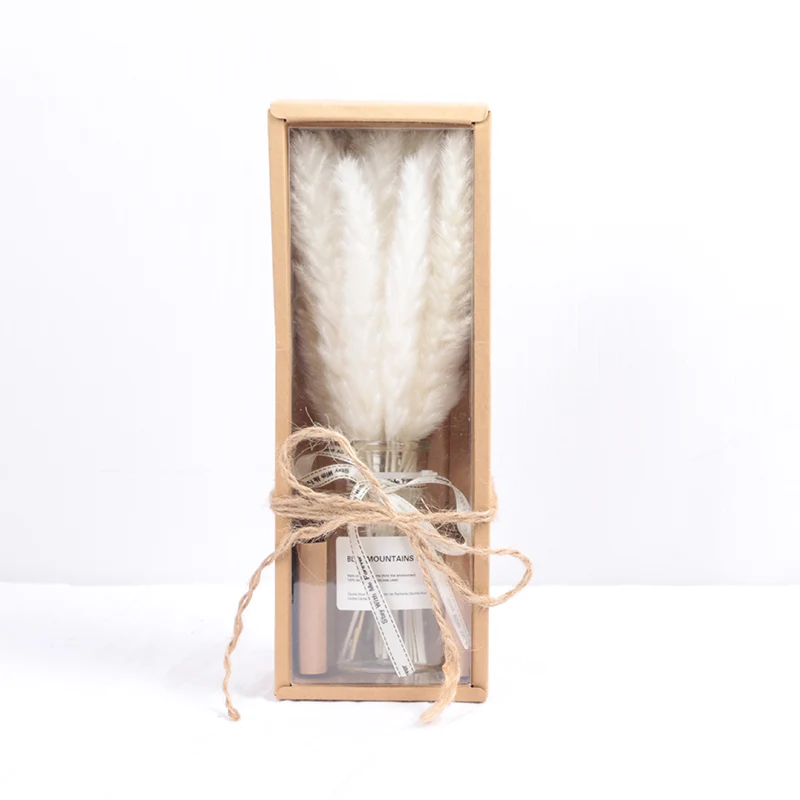 
 2021 лучший подарок сушеная натуральная сушеная пампасная трава подарочный набор со стеклянной вазой  