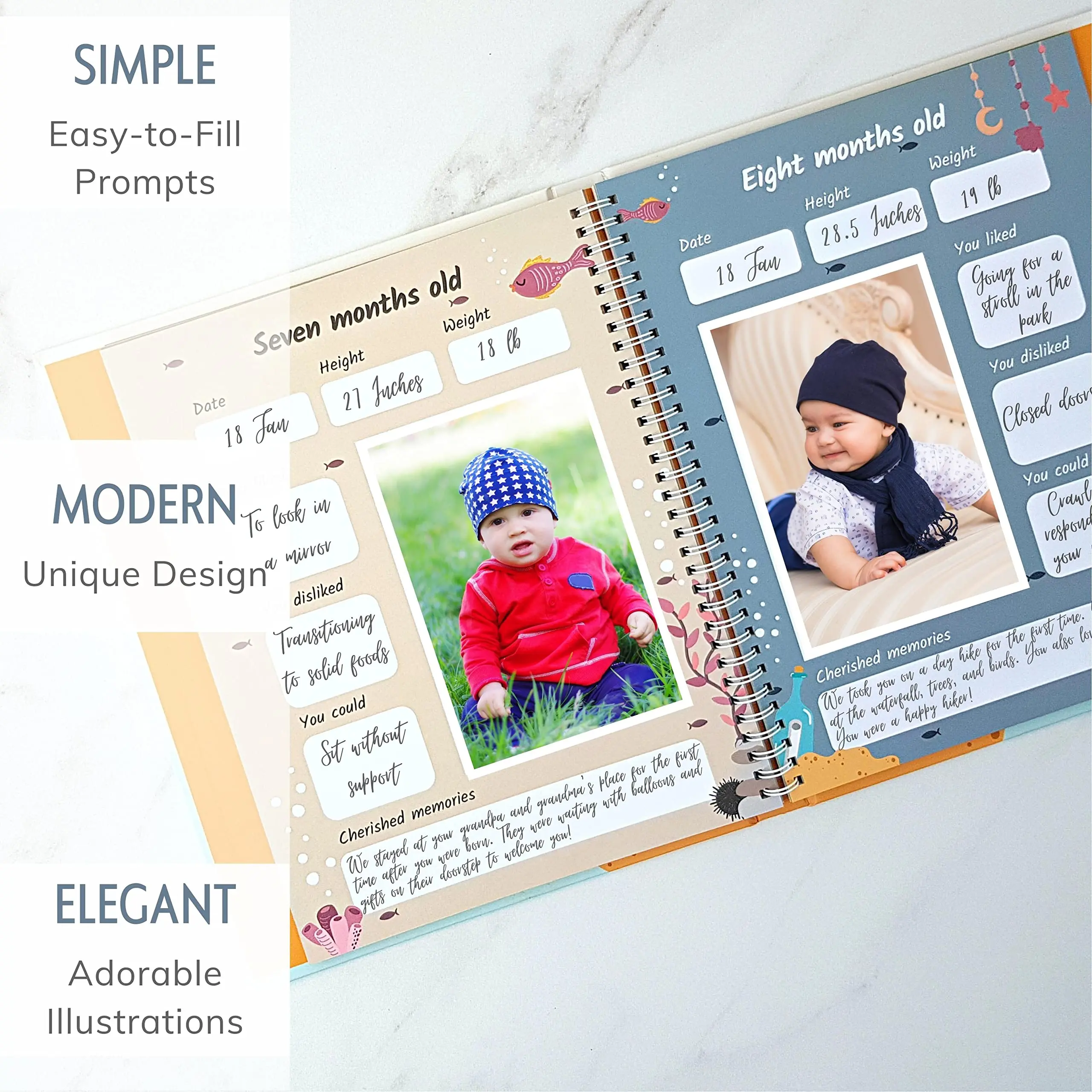 Custom Printing Hardcover First Five Year Birth Daily Gift Memory Keepsake Record Pregnancy Book Baby Journal