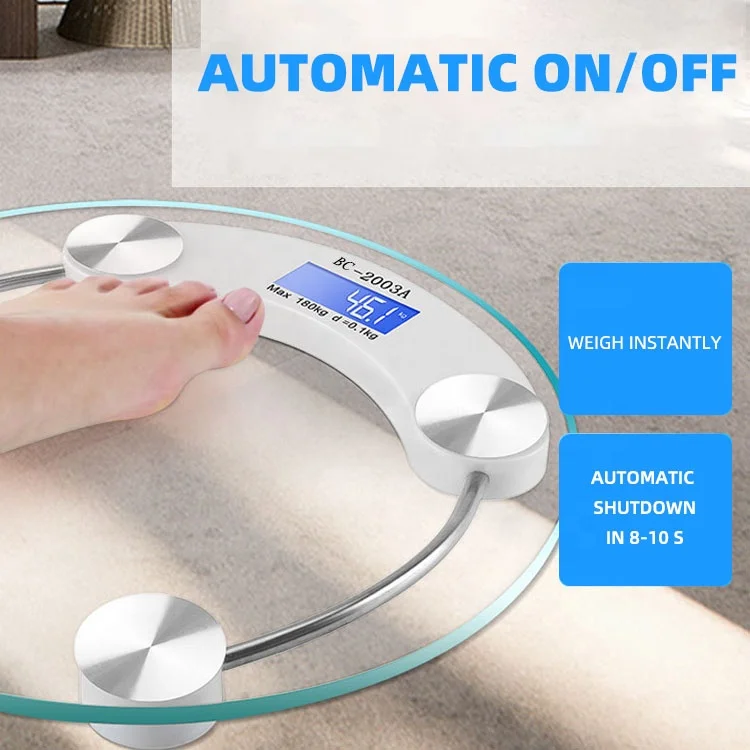Digital Body Fat Weigh Bathroom Scale Weight Smart 5mm No
