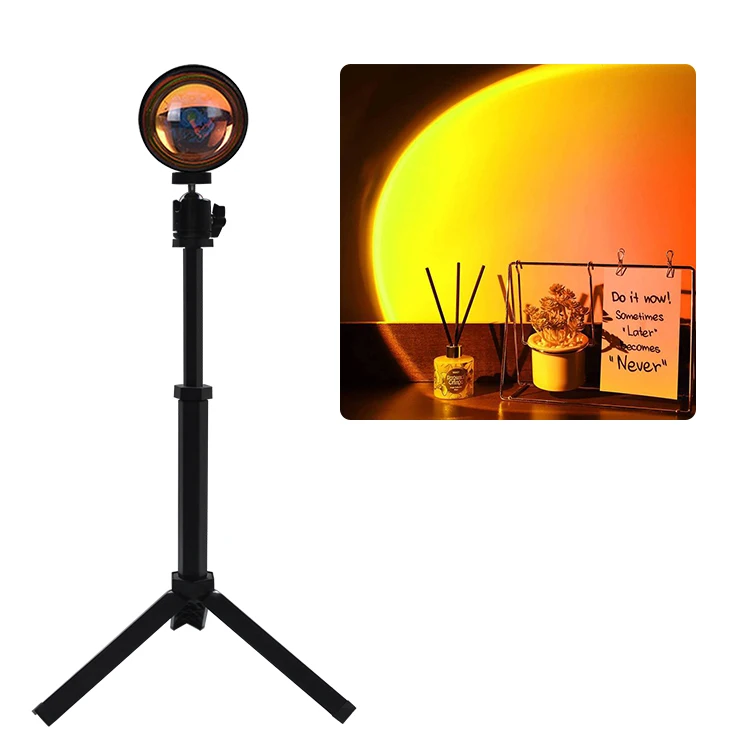 Hot Selling USB Plug Sunset Lamp Adjustable Tripod 300 Degree Projector Lamp Sunset Sunset Lamp Floor