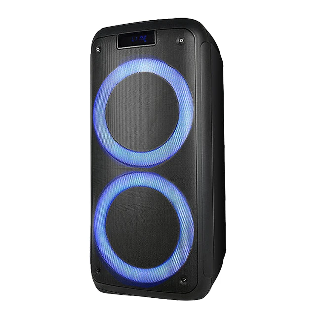 Nisoul Free sample digital sound box speaker OEM remote USB LED Power display 8 inch trolley speaker alvatoz blue tooth with mic