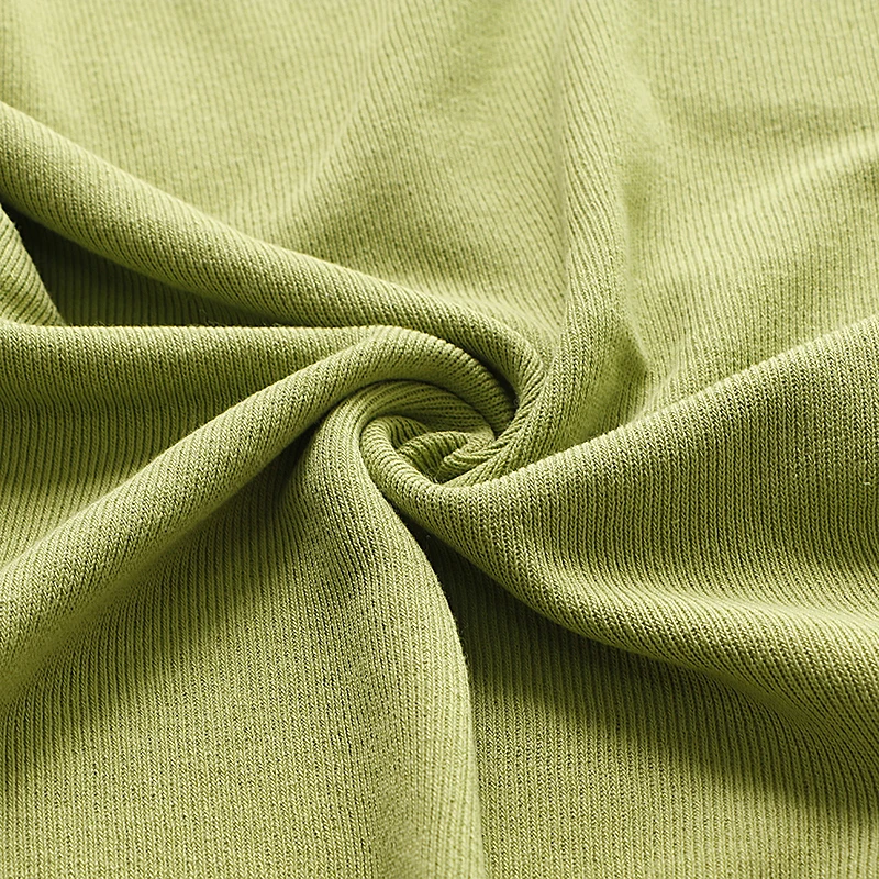 QS5588 Fashion Design Stiff Style Comfy Hand Feel 100% Cotton 280 GSM Rib Knit Textured Jersey Fabric for Clothing Sweatpants