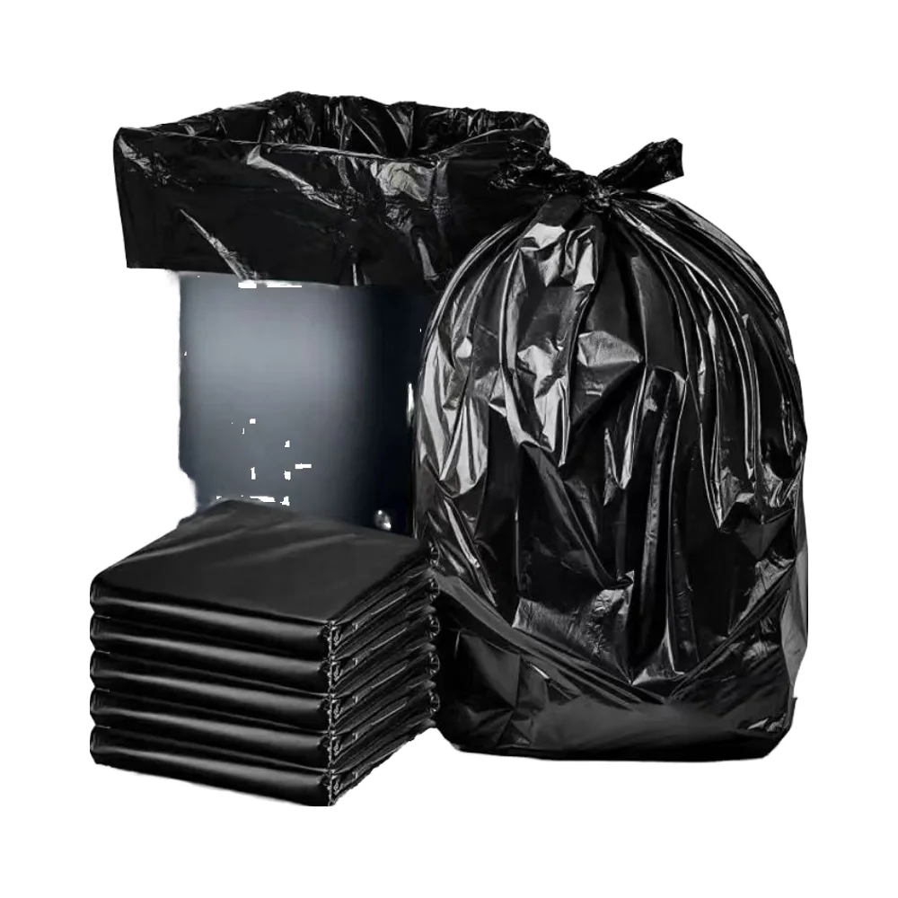 OutdoorCompostable Polyethylene Refuse Sacks 8 13 33 40 50 65 95 Gallon Trash Bag Rolls Industrial Black Stand Supermarket