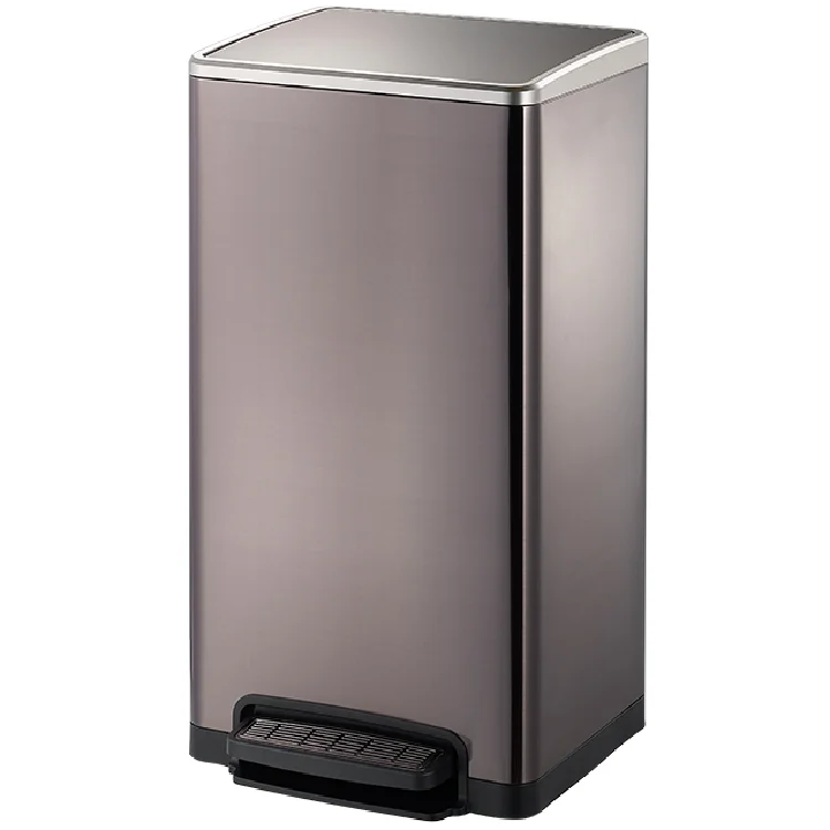 50L 430 stainless steel  trash pedal bin with lid compost bin kitchen