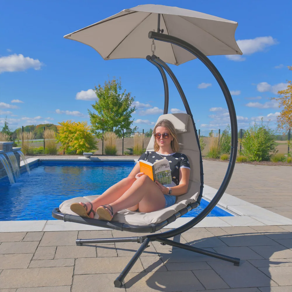 Custom color Hanging Helicopter Sun Lounger Chair Dream Chair Swing Hammock Sun Seat Canopy Relaxer