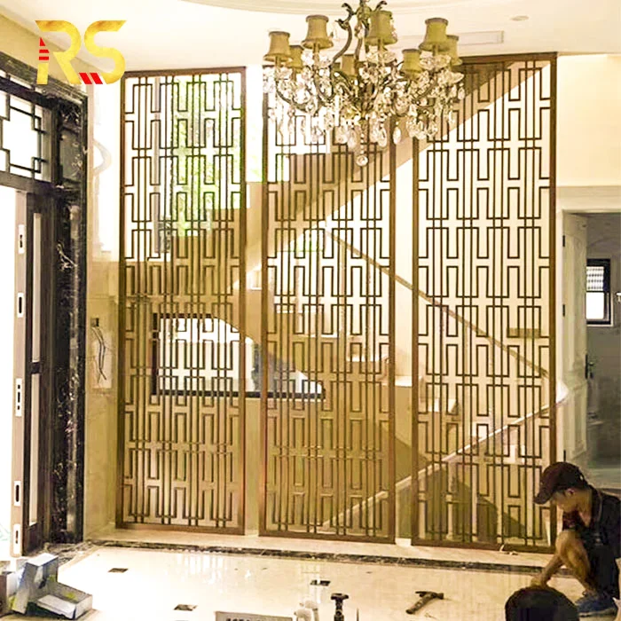 Arabic Interior Stainless Steel Laser Cut Decorative Partition Metal Room Divider Screen Panel