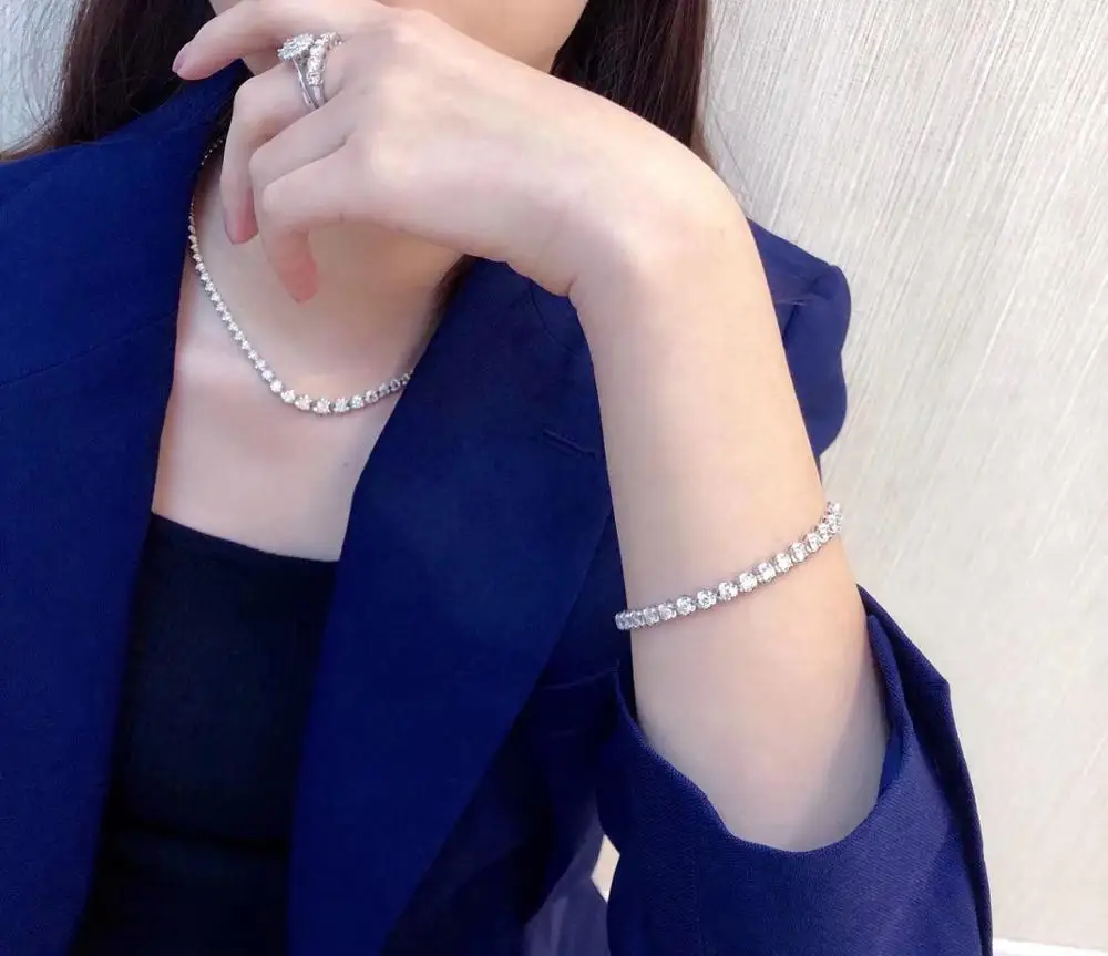 Wholesales 18K 10 carat Diamond Tennis Chain Necklace Jewelry