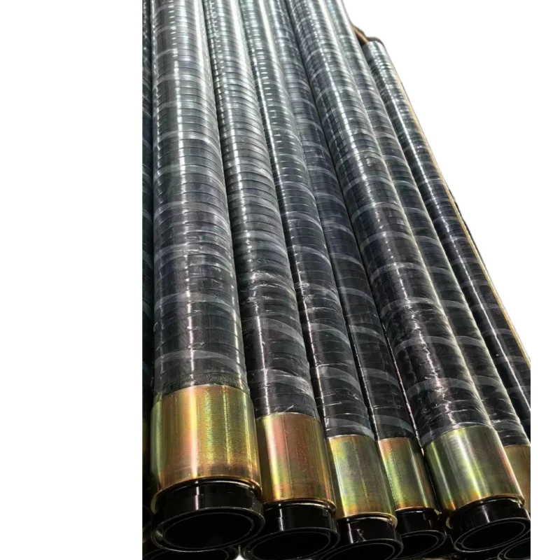 Factory supply Flexible end hose - 5inches Dn125  6meter Steel wire reinforced concrete pumping hose with double fittings ends