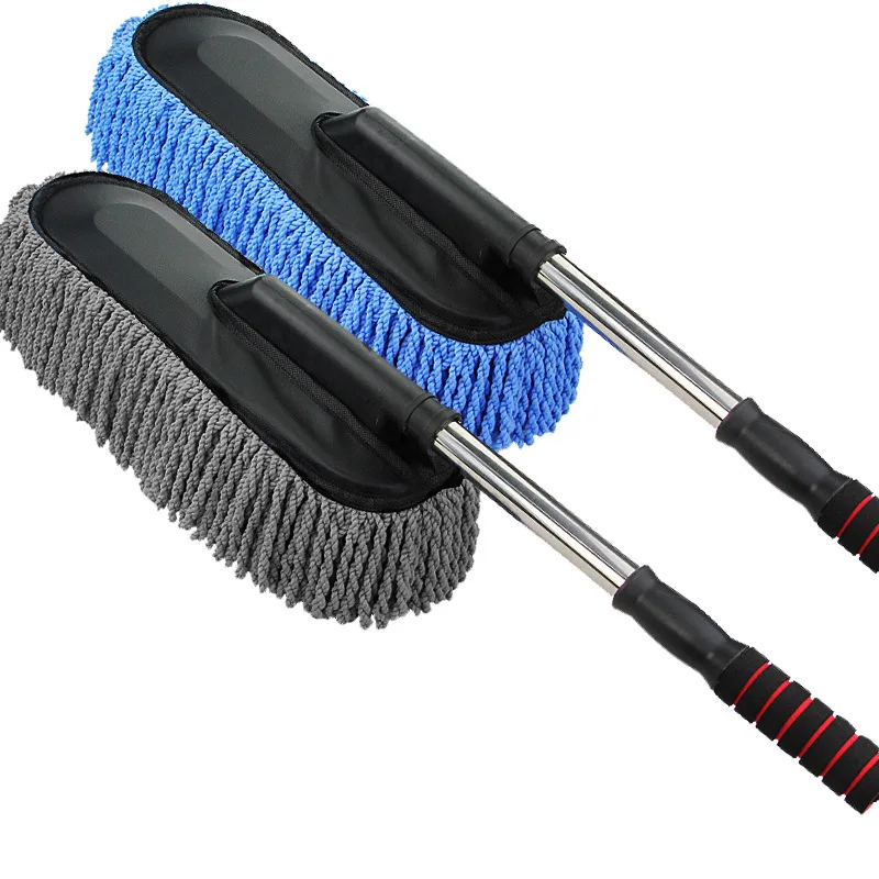 High Quality Microfiber Car Waxing Rust Remover Brush Mop with Long Extendable Handle