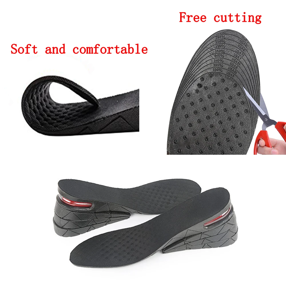 4 Layers 9CM Adjustable Height Increase Insole Air cushion Invisible Shoe Lifts shock absorption heel Elevator for Shoes Unisex