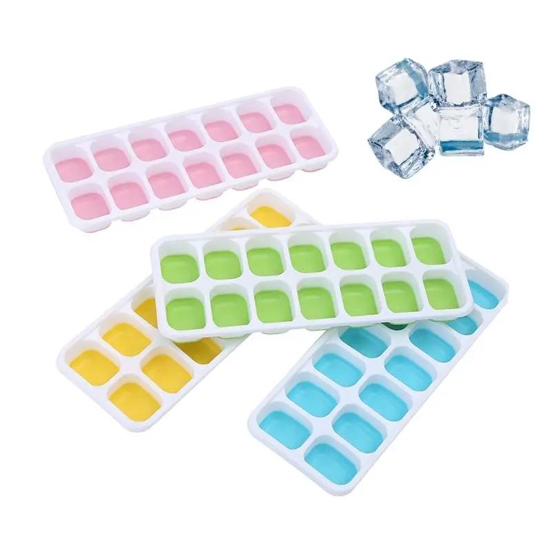 2025 Hot Selling Ice Cube Tray with Lid Easy-Release Square BPA Free Ice Maker Cube Molds