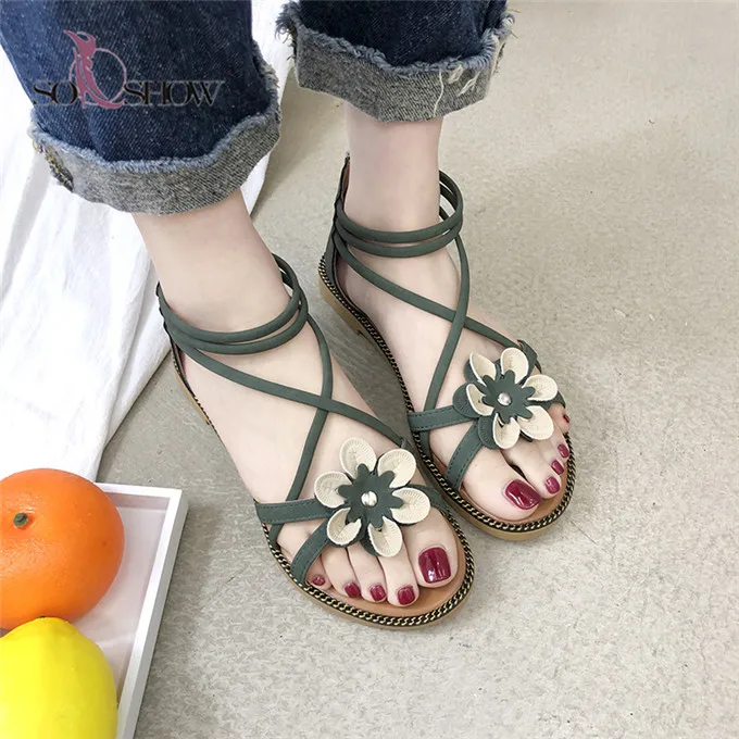 China cheap rubber outsole female shoes ladies flat girls fashion design sandals