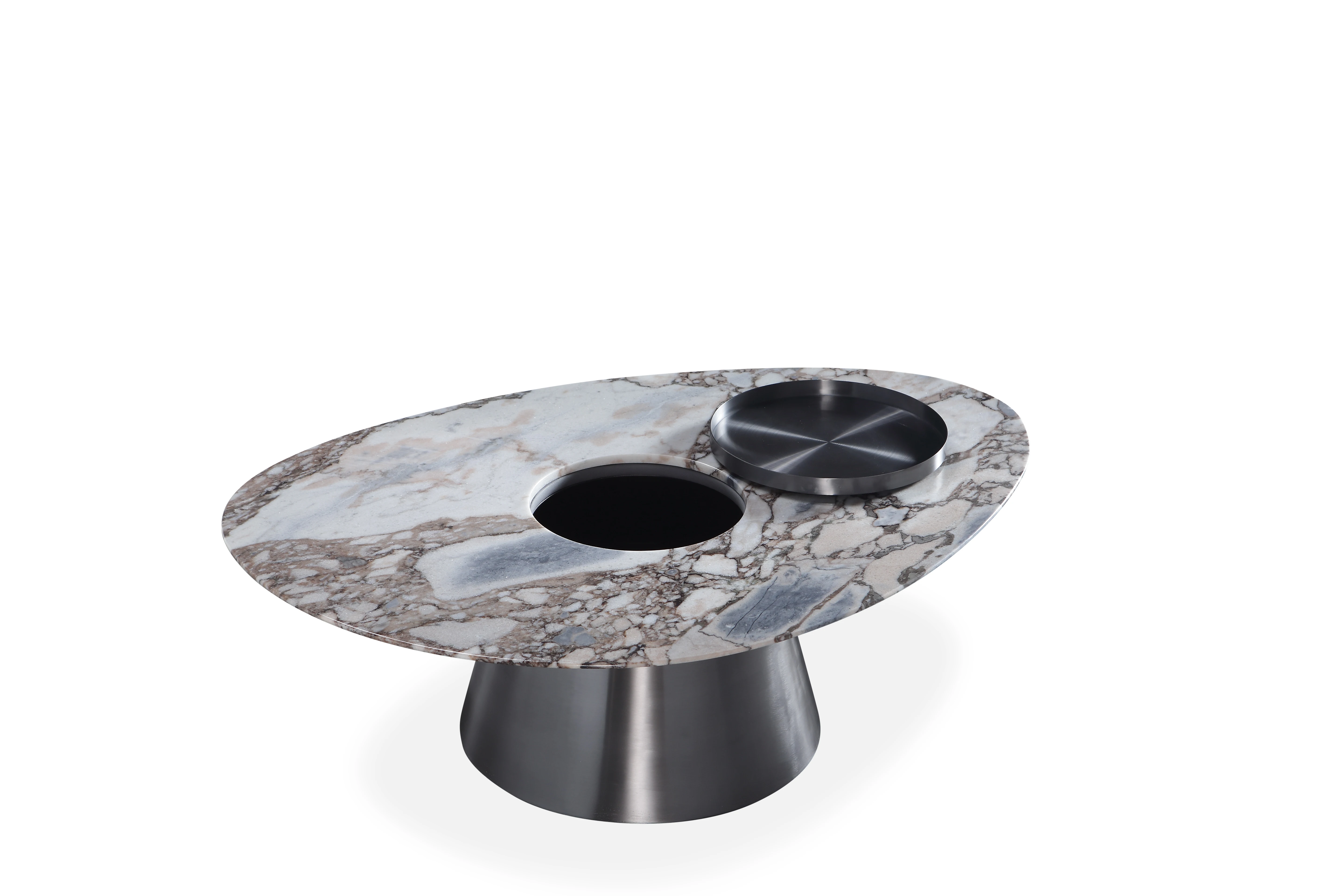 WholWholesale living room furniture modern design natural stone marble coffee table with stainless steel legs