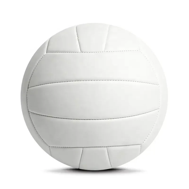 Blank All White Soft PVC Leather Volleyball Ball Plain Machine-sewn Volleyball For Signatures with customized logos own brands