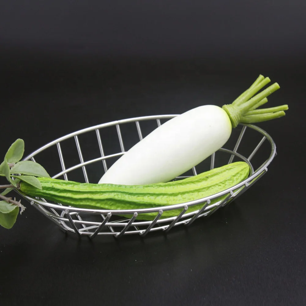 Eco-Friendly XL Woven Iron Wire Fruit & Vegetable Storage Basket Kitchen Organizer & Shopping Cart Household Gift Basket