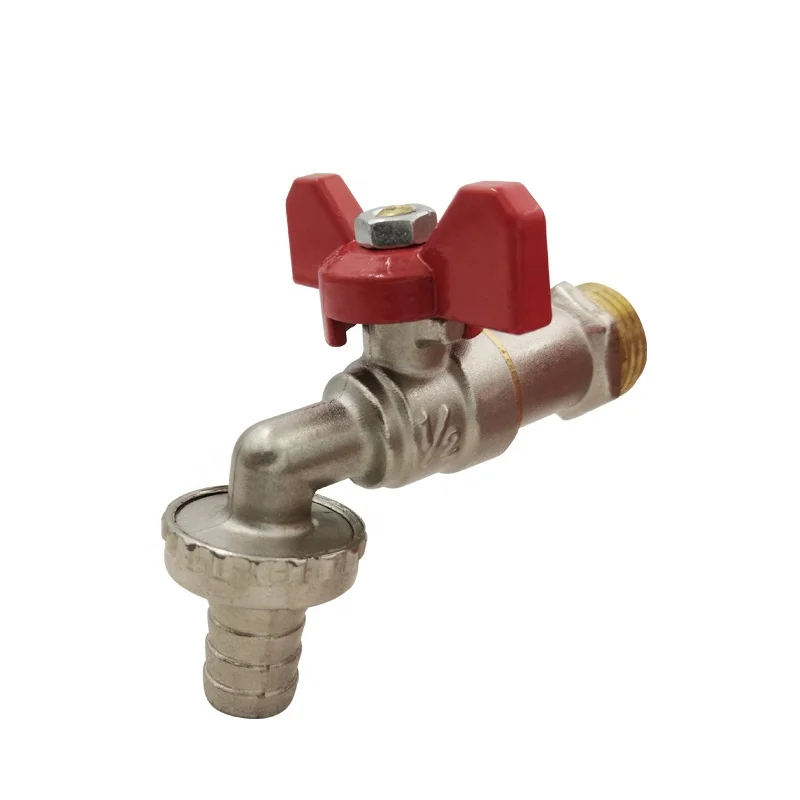 brass outdoor garden hose bibcock with butterfly handle wall mounted basin water tap