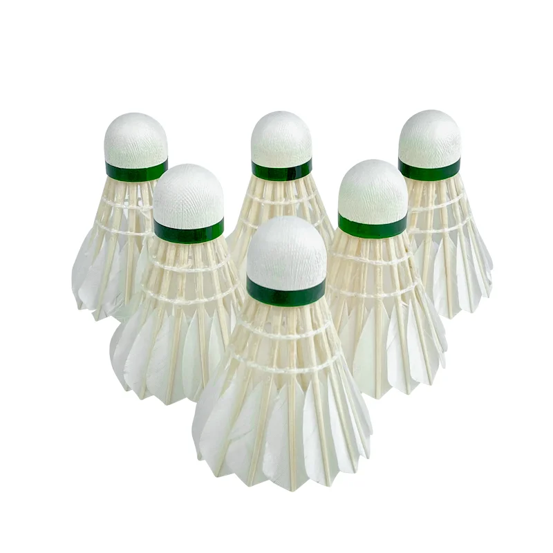 Wholesale badminton ball one dozen best quality shuttlecock goose feather for sport