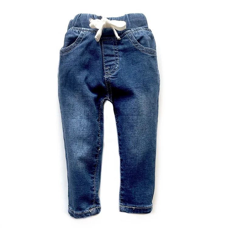 Classic baby boys jeans toddler jeans kid boy elastic waistband skinny fit denim pants