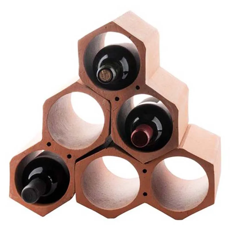 Home decoration high quality terracotta wine bottle rack