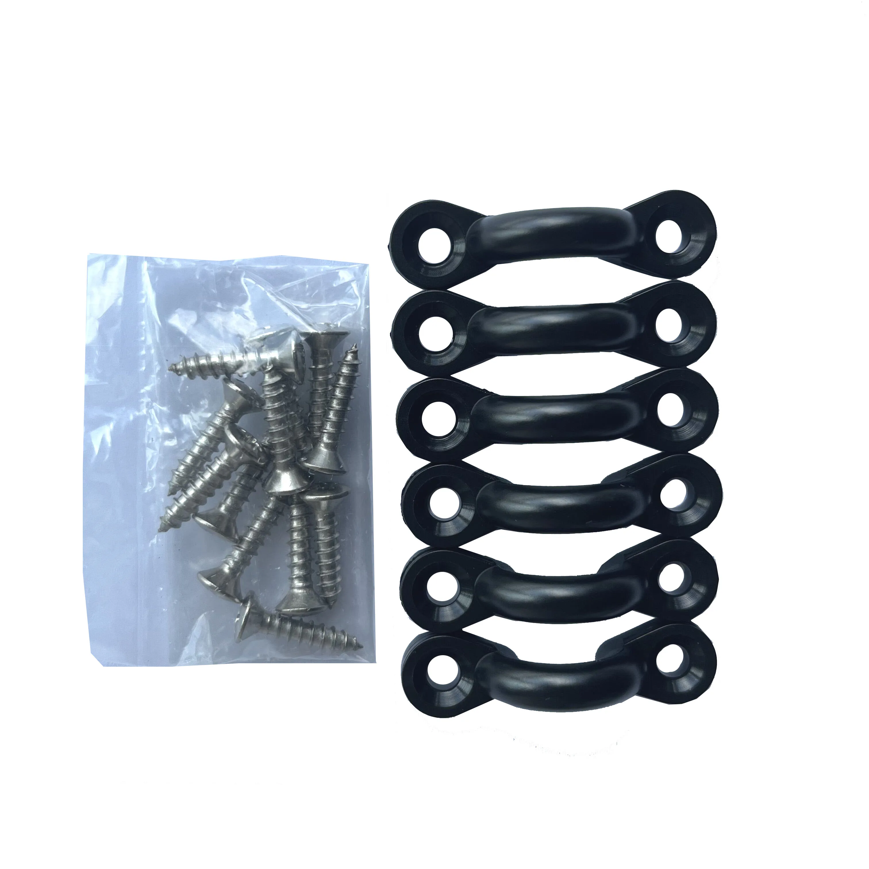 Pack of 6 Pad Eye, Tie Down, Kayak Deck Loops, Nylon Bungee Deck Loop with Scrws and Nuts