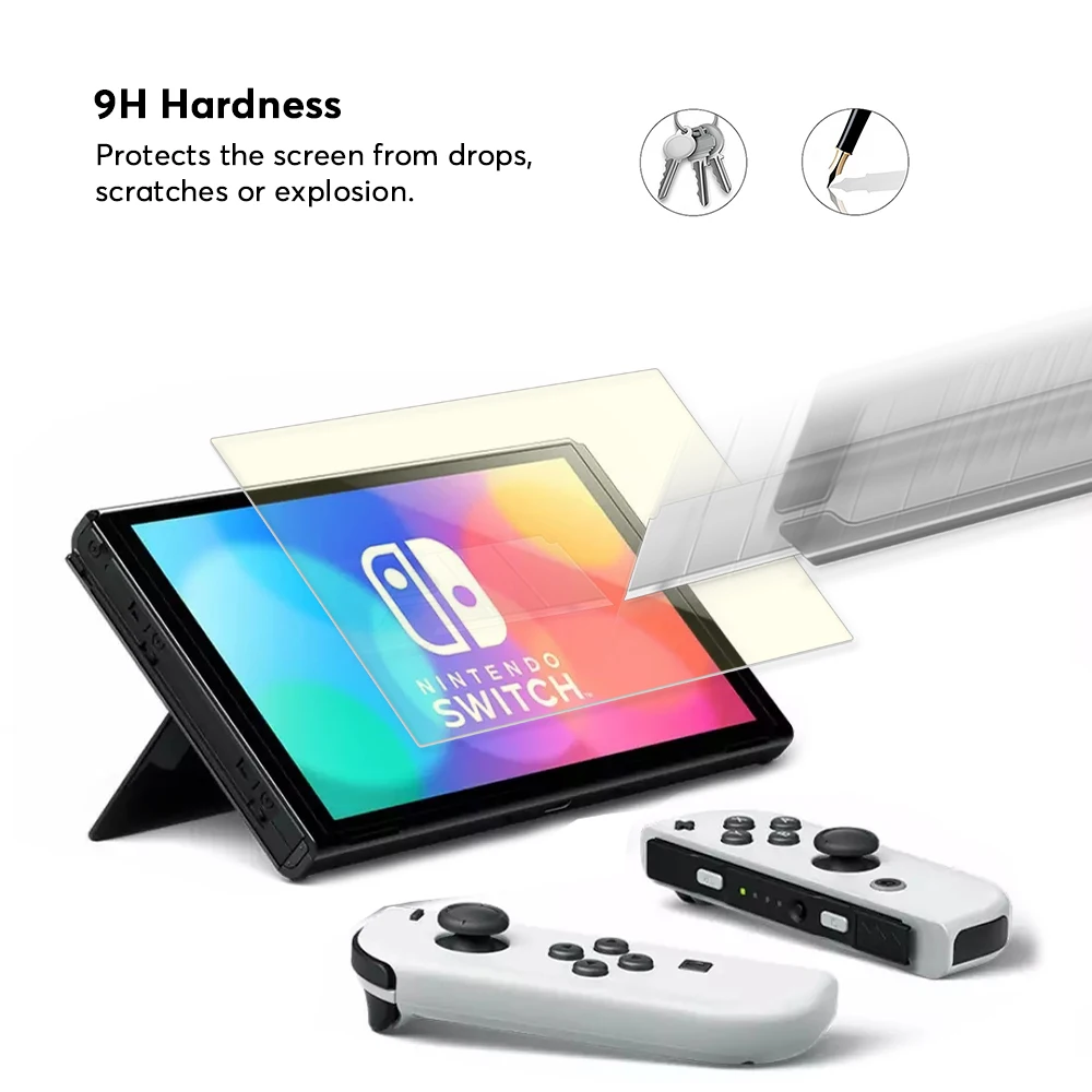 Hot Seller 2.5D 9H anti blue light glass film for nintendo switch 2021 oled screen protector