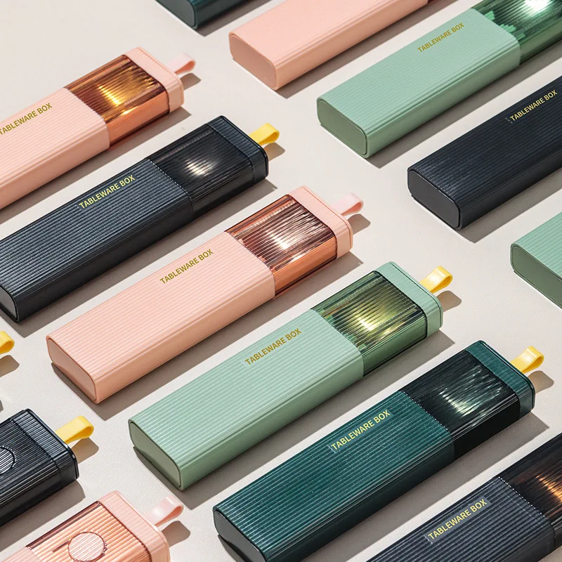 Portable Picnic Spoon Fork Sets with Box Luxury Food Tableware Flatware Set Western Stainless steel Cutlery Set