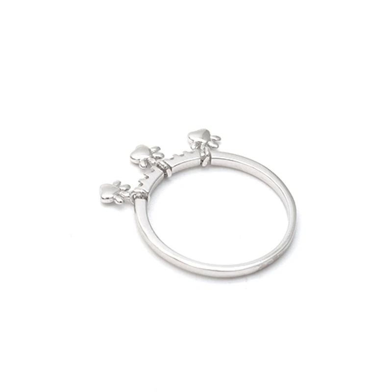 Cute Cat Claw Link Ring 925 sterling silver exquisite zircon ring girl