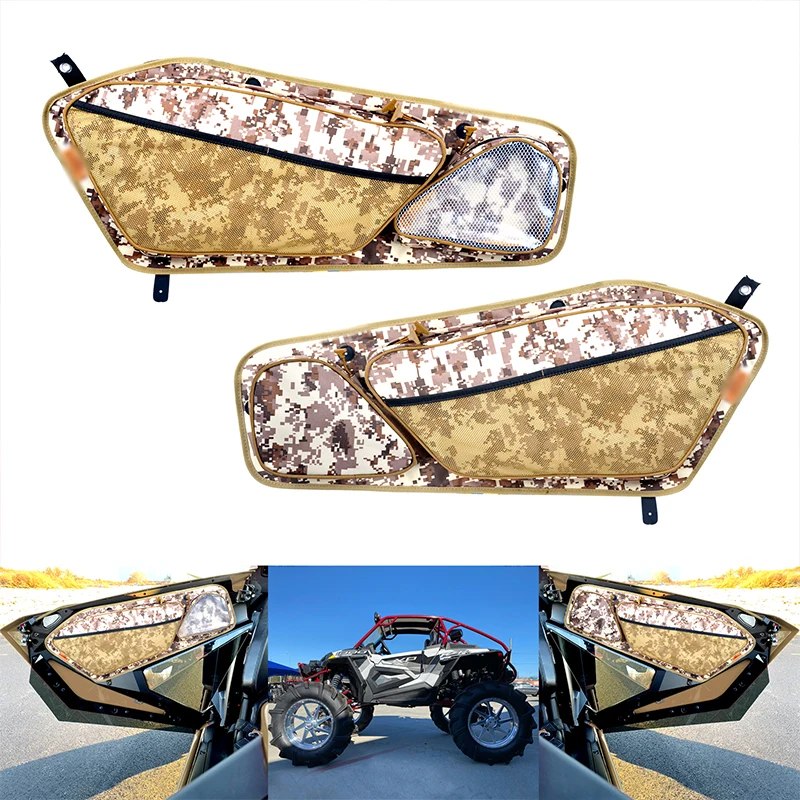 RZR PRO XP Door Storage Bag Weather-Resistant Zippers Car Organizer with Removable Knee Pad For Polaris RZR PRO XP 2020 2021