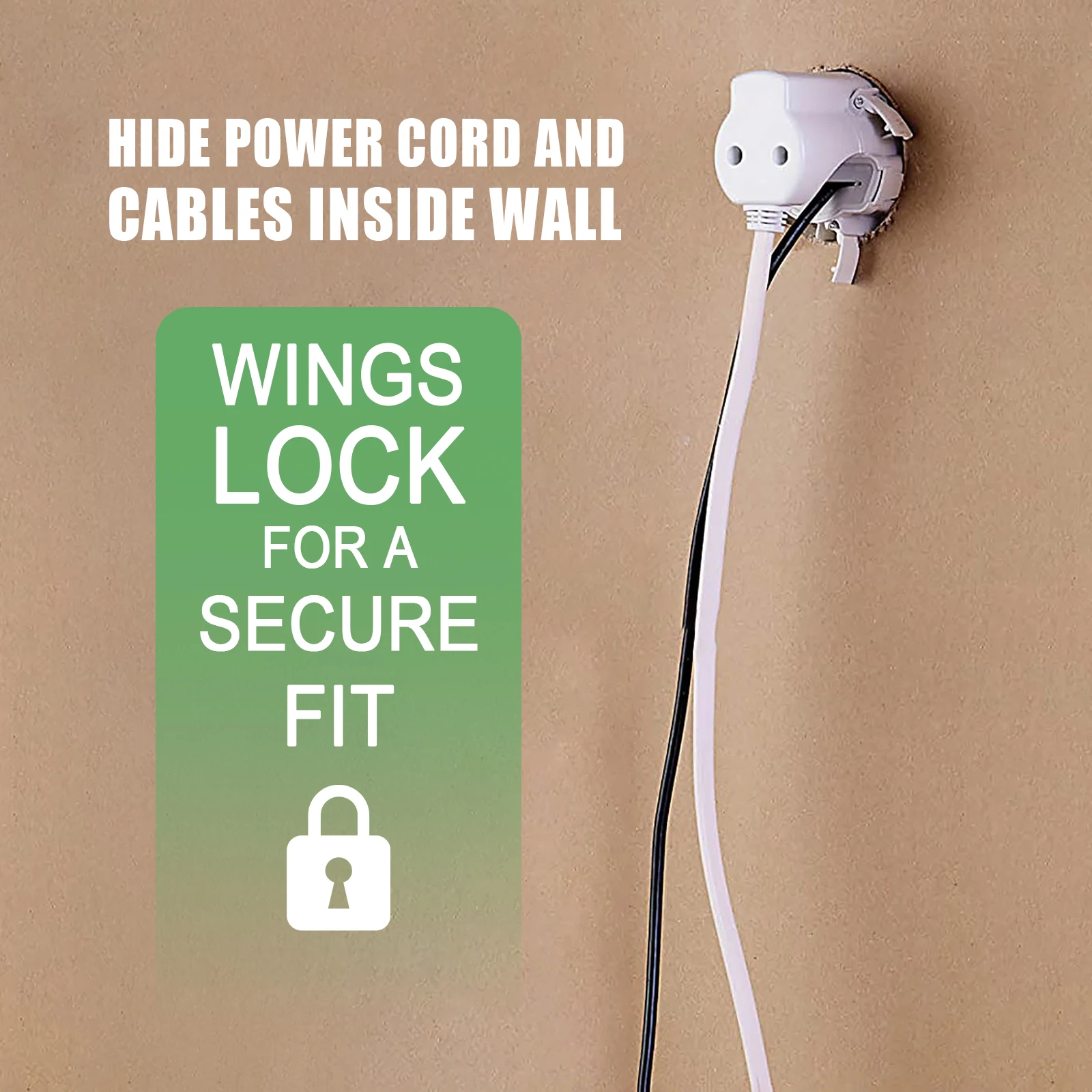 New Arrival Wall Power Socket Custom US TV Cable Management Kit with Hole Saw Drill Attachment TV Wires Hider