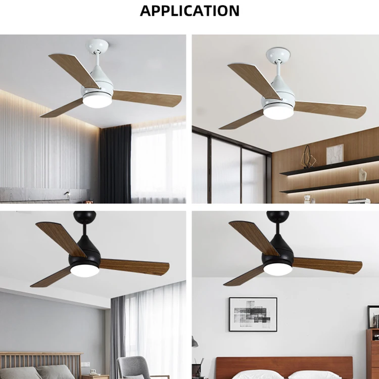 Factory Hot Sale Nordic Style Minimalist Restaurant 3 Plywood Blades Ceiling Fan Lights