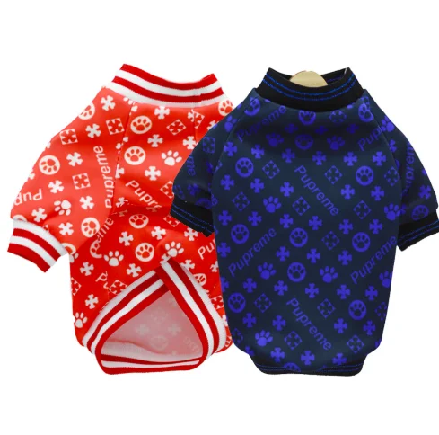 High-end Pupreme Dog Coat, Pet Dog Luxury Clothing Outfit, 2020 Brand Dog Clothing T-shirts Wholesale Pug Bulldog Poodle Teddy