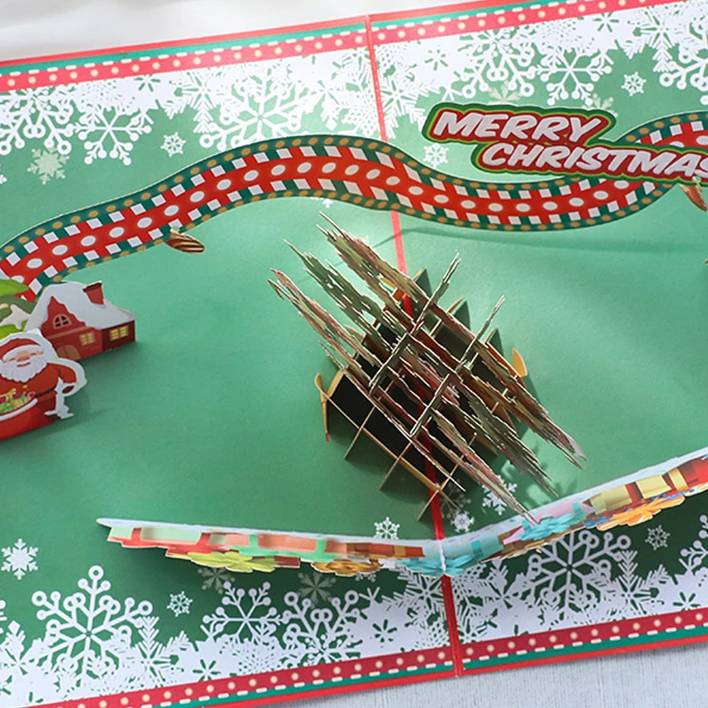 Christmas greeting card creative three-dimensional card 3d Christmas wreath gift small card design provides samples